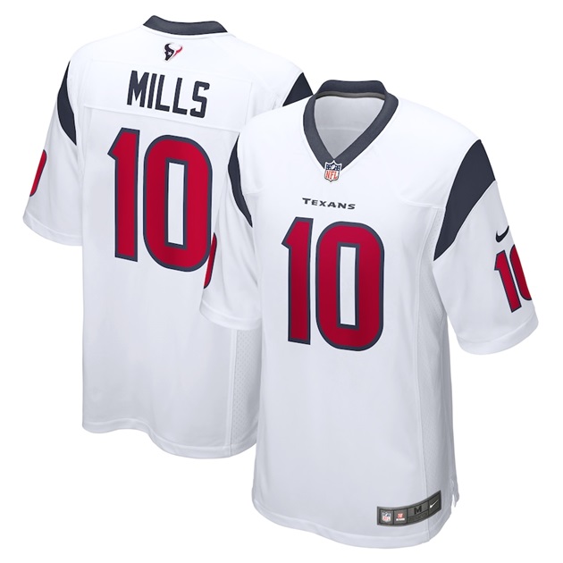 mens nike davis mills white houston texans game player jersey